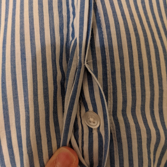 Blue & White Striped Cotton Button Down - Picture 6 of 6